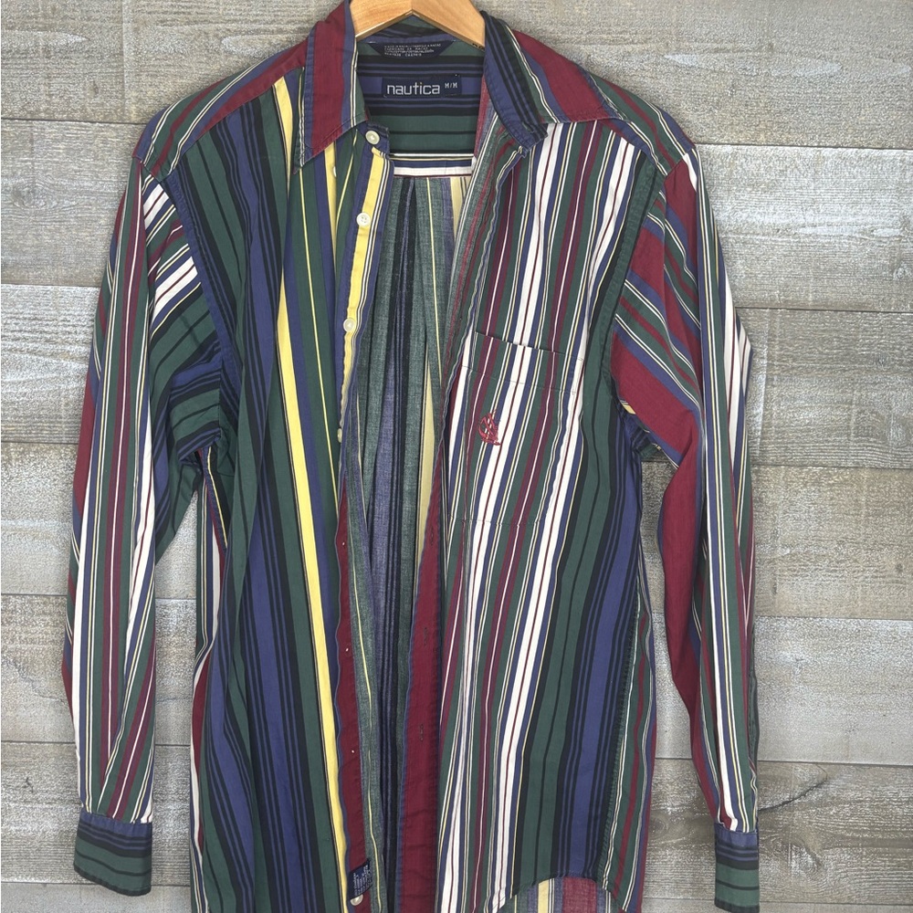 Nautica vintage Multicolor Striped Men's dress Shirt